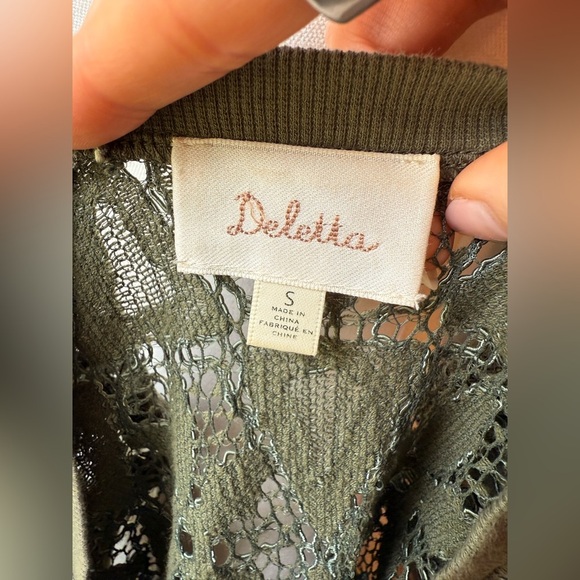 Anthropologie Deletta Scalloped Lacy Tank Shell - Picture 3 of 3